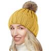 NEOLA Berretti in Maglia PON PON Morbido e Caldo Cappello Invernale da Donna Lavorato a Maglia Invernale Fodera in Pile Cuffia Beanie(Giallo)