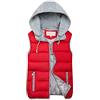Fulidngzg Piumino Smanicato Donna 100 Grammi Invernale con Cappuccio e Zip Gilet Imbottito Trapuntato Casual Leggero Primaverile per Lavoro Sportivo,Rosso,M