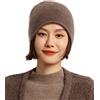 Ailaile Cappelli Beanie da Donna Autunno Inverno Morbidi Caldi Lana Merino Cashmere Maglia, Marrone, Taglia unica