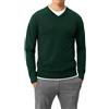 VEQUÈ Maglione Uomo Invernale Misto Lana Cashemere Maglioncino Scollo a V Casual Sportivo Elegante (IT, Testo, S, Regular, Regular, Verde)