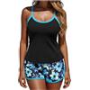 KHIRVWL Costume Donna Due Pezzi Vita Alta Pancia Piatta Bikini Muta per Piscina Retro Bikini Push Up Costume Intero con Scollo A V Profondo Costumi da Bagno Interi di Sexy Eleganti Beachwear Mare