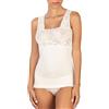 MaRe Canotta Donna Spalla Larga Pizzo - Intimo Termico Elegante Micro Lana Merinos Calda, Art. 417 (IT, Testo, M, Regular, Regular, Bianco)