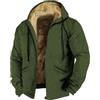 Generico Giacca Invernale Uomo Bomber Calda Taglia Forte Giubbotto Militare Offerta con Cappuccio con Cerniera Pile Imbottita Elegante Giacca Morbido Leggero Quotidiano