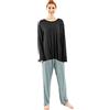 amropi Pigiama Donna Oversize Set da Pigiami Manica Lunga Maglietta e Pantaloni Camicia da Notte