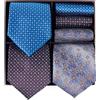 BRERA 67-3 Pezzi Cravatta Uomo elegante + 3 Pezzi fazzoletto da taschino uomo, Set uomo con confezione regalo, Cravatte e Pochette Classiche