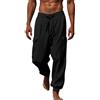 Generic Pantaloncini Cargo Uomo in Lino con Polsini Elasticizzati e Coulisse Lavoro Basic Tinta Unita Jogging Pantaloni da Allenamento Pantaloni Leggeri Estivi da Spiaggia Yoga Pantaloni da Passeggio per Uomo