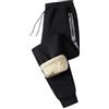 ZOXOZ Pantaloni Tuta Uomo Pantaloni Velluto Uomo Invernali Sportivi Fleece Joggers con Tasche Nero XXL