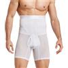 JPXJGT Uomo Vita Alta Body Shaper Compressione Boxer Pantaloni Controllo Pancia Pantaloncini Contenitive Modellante(White,L)