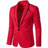 Generisch Blazer da uomo, slim fit, sportiva, giacca da uomo, elegante giacca da lavoro con risvolto, per il tempo libero, per lo sposo, per matrimoni, Colore: rosso, L