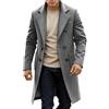 Vhersily 2025 Cappotto Di Lana Da Uomo Con Risvolto Doppio Petto Trench Lungo Giacca Invernale Misto Cotone Peacoat Cappotto Sportiva Autunnale Alla Moda Stile Urbano Slim Fit Calda Per Mezze Stagioni