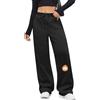 PASUDA Pantaloni Tuta Donna Pantaloni Termici Invernali Casual Larghi Pantaloni Jogging a Vita Alta Pantalon Sportivi Lungo Comodi in Pile Gamba Larga Jogger con Tasche e Coulisse (Nero, S)