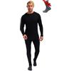 Merino.tech Intimo Termico Uomo Lana Merinos - Completo Termico Uomo Maglia e Pantaloni con Calzini Leggero, Medio, Pesante (Medium, 250 Black)