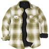 ZENTHACE - Camicia giacca da uomo in flanella foderata in caldo pile Sherpa, a quadri (interamente foderata in pile Sherpa), M