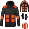 HAOLEI Giacca Riscaldata Uomo Donna 3 Temperature Giacche Riscaldate 21 Giubbotto Riscaldante con Cappuccio Elettrica Intelligente a Costante USB per Controlli Moto Sci Caccia all'aperto in Campeggio
