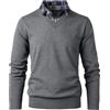 OlyljpinZ Uomo Maglione e Camicia 2 in 1 V-Collo Maglione Inverno Foderato in Pile Pullover a Manica Lunga Giacca in Maglia Felpa con Mock Shirt Collare