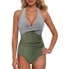 Generico Costumi Interi Donna Mare, Costume da Bagno Donna Estivo Taglie Forti per Monokini Push-Up Vintage Intero con Controllo della Pancia Retro Beachwear Pezzi 1 Swimsuit Spiaggia Estate Sexy