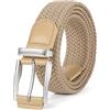 JASGOOD Cintura elastica intrecciata da uomo, cintura in tessuto elastico per jeans, pantaloni, 3,5 cm, casual, da uomo, donna, cintura da golf, confezione regalo