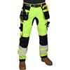 HASHOOB TRADING FZE Pantaloni da lavoro da uomo ad alta visibilità, multi tasca, con nastro ad alta visibilità, pantaloni cargo da lavoro, Pappagallo, W30 / L30