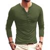 KUYIGO Uomo T Shirt Manica Corta Cotone Henley Camicie Moda Casual T Shirts S-XXL