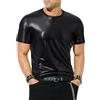 Casey Kevin Metallic Maglietta Uomo Abbigliamento da Discoteca T Shirt, Maglietta con Metallic Paillettes Uomo Glitter Camicia Argento Oro per Discoteca Anni 70 80 Party Ballo Danza Club, S