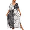 YouKD - Abito maxi con scollo a V, stile caftano bohémien, copricostume da spiaggia, per bikini, vestaglia, taglia unica, abbigliamento da casa per donne, Taglia unica