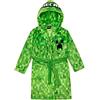 Minecraft Accappatoio per bambini e ragazzi, in pile, con cappuccio, design Creeper, verde, 164