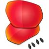 Saucer Lenti di ricambio premium e naselli per occhiali da sole Oakley Plazma OO9019 | Plazma Asian Fit OO9019A, Rosso Fuoco Polarizzato, Taglia unica