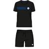 hermet Pigiama Corto Girocollo Inter, Maglia Manica Corta in Jersey + Pantaloncino in French Terry, Prodotto Ufficiale