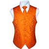 HISDERN Set di gilet e cravatta jacquard floreali classici da uomo in paisley floreale e tasca quadrata