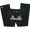 Generic Baggy Jeans da uomo Y2K con stampa Hip Hop Baggy Star Cargo Jeans Pantaloni larghi con scritta sul davanti, Baggy Loose Fit Nero Jeans Straight Leg Lavati Vintage Denim Pantaloni per ragazzi uomini,