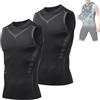 Generic Camicie a compressione da uomo, canotta sportiva senza maniche, vestibilità asciutta, corsa, allenamento, fitness, spiaggia, 2 pezzi - L, 4XL