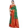SHRI BALAJI SILK & COTTON SAREE EMPORIUM Sari di seta delle donne indiane con pezzo camicetta, 1, Come mostrato