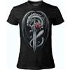 DARK EMBER - T Shirt Donna Dragon Kiss. Maglia Nera in Cotone. Stampa di Alta qualità. vestibilità Regular Fit M
