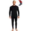 Merino.tech Intimo Termico Uomo Lana Merinos - Completo Termico + Calzini (Medium, 165 Lite Black)