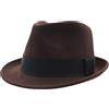 Decentron Cappello invernale da uomo in feltro di lana a tesa corta Fedora, Caff, 58