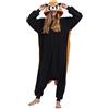Simzoo Pigiama Intero Animali Unisex Kigurumi Adulto Carnevale Onesie Cosplay Halloween Costume per Donna Uomo Sleepwear