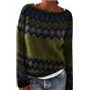 Generico Maglione Donna Invernale Maglia Manica Lunga Elegante Maglione Norvegese Scollo a Barca Donna Maglioni Jacquard Pullover vestibilità Ampia Maglia Vintage per Autunno Inverno