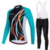 Mydawan Abbigliamento Ciclismo Donna Completo Bici MTB,Tuta da Ciclista Maglietta Ciclo Maniche Lunghe Giacca e Salopette Pantaloni con 19D Gel Imbottiti,Completi Maglia Bicicletta Primavera Autunno|8,M