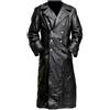 Generic Trench Lungo in Pelle da Uomo, Giacca Lunga in Pelle PU Nera Cappotto Lungo in Pelle Gotica, Taglie Forti