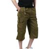 VaiKanhai Pantaloncini cargo da uomo a 3/4, estivi, per attività all'aria aperta, casual, con vestibilità regolare, vintage, in tinta unita, in cotone, con tasche, alla moda, con cintura