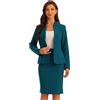 Allegra K Donna Blazer Collo a V Gonna Matita Completo da Lavoro