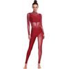 inhzoy Body Ginnastica Ritmica Donna Manica Lunga Balletto Body Danza Classica Moderna Tuta Intera da Pattinaggio Artistico con Strass Jumpsuit Tutina Dancewear
