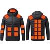 DeHolifer Giacca Riscaldato per Uomo e Donna,25 Zone di Riscaldamento Giubbotto Riscaldata Elettrica USB Cappotto,3 Temperature Regolabili Gilet Impermeabile Antivento Felpa Invernale Caldo Giacche