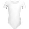 Aquarti Body da Ginnastica da Bambina a Maniche Corte, Bianco, 122