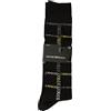 Emporio Armani Calza lunga uomo 2 paia di calze calzini alte cotone articolo 302301 2F280, 00020 Nero - Black, UNICA - ONE SIZE