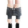 DAIHAN Jeans Imbottiti da Donna Pantaloni Invernali a Vita Alta Jeans Caldo Jeans Foderati in Pile Pantaloni in Denim Termica Jeans Dritti Elasticizzati Aderenti