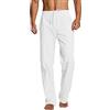 Generic Pantaloni della tuta da uomo in cotone per yoga e lounge, casual, leggeri, in cotone, per yoga, yoga, spiaggia, gamba dritta, yoga, pilates, 0B-bianco, 3XL