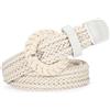VONMELLI Cintura intrecciata da donna, in rattan, cintura in vita intrecciata per abiti estivi alla moda jeans pantaloni cintura in vita sottile, Beige, S:Up to 31 Inches