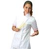tessile astorino RICAMO 0 - Giacca Cuoca Donna - Bianca e Fuxia - Manica Corta - Casacca Chef per Ristorante e Cucina - Made in Italy (XXL)