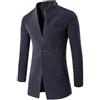 Fulidngzg Cappotto Uomo Invernale Elegante Monopetto Lana Trench Sottile Casual Spolverino Slim Fit Cappotto Outerwear Business Soprabito Lavoro Colletto Risvolto